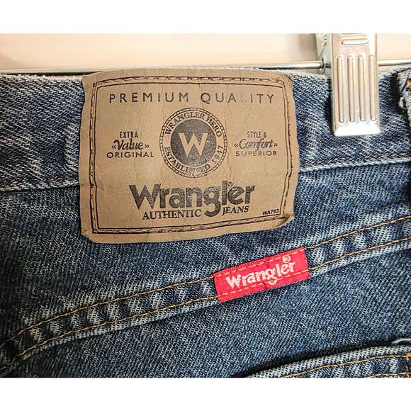 Wrangler Premium Quality Jeans Men 30x32 Straight Legs Blue Casual 100% Cotton - Picture 2 of 5